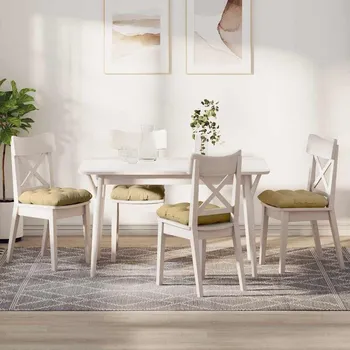 Bytový textil Polštáře na sedadla 4 pcs Šedozelená 40 x 40 cm Žebrovaná látka