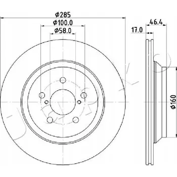 Brzdový kotouč Japko 61713C Brzdový kotouč