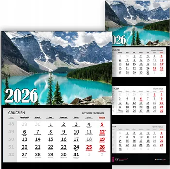 Obraz Kalendář 2026 trojdílný – krajiny, výhledy, příroda a klid MIX VZORŮ