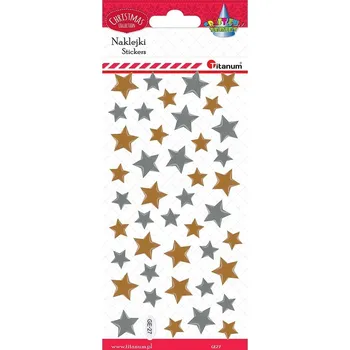 samolepka Konvexní Samolepky Hvězdy zlato-stříbrné 43 ks Titanum
