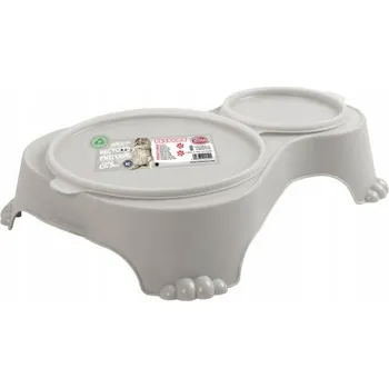 Miska pro psa Sada dvou plastových misek Pet Nova šedá 1,28 l