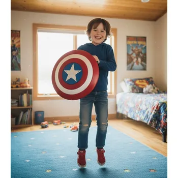 Karnevalový kostým ŠTÍT KAPITÁNA AMERIKY SUPERHRDINA AVENGERS MARVEL 30CM KOSTÝM SVÍTÍ