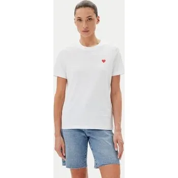 Dámské tričko Vero moda Dámské tričko VERO MODA-10316991 BRIGHT WHITE RED HEART Bílé