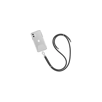 Pouzdro na mobilní telefon WG - Crossbody lace strap / transparent / black