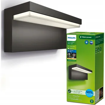 Venkovní osvětlení Zahradní nástěnné svítidlo Philips šedé s integrovaným LED zdrojem 3,8 W