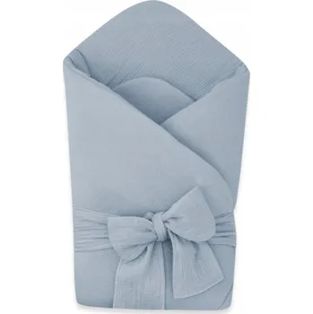 Zavinovačka Elegantní mušelínová zavinovačka s vázáním Nature, 75x75 cm, jeans