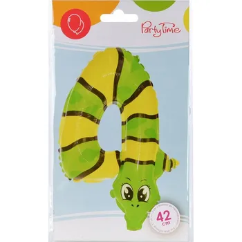 Balónek BALÓNKY K 4. NAROZENINÁM fóliový had 45 cm 1 kus