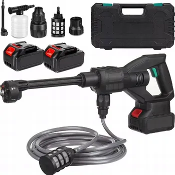 Vysokotlaký čistič Akumulátorová tlaková myčka 100 bar 500 W 21 V + 2 baterie pro auto a zahradu