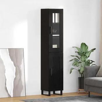 Příborník do zásuvky Vysoký bufet Černý dub 69,5 x 34 x 180 cm kompozitní dřevo