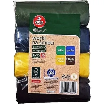 Pytle na odpadky Zosia Samosia sada pytlů na odpadky 4x15 ks 35 l pro třídění odpadu