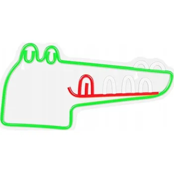 Dekorativní svítidlo NEONOVÁ LED DEKORACE Jurský KROKODÝL Zelená ozdoba se stmívačem + USB