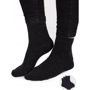 Dívčí hladké Ponožky se stříbrnou nití, černé, 3 kusy, 31-34 YOCLUB
