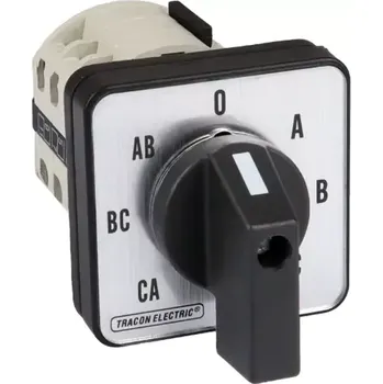 přepínač Voltmetrový vačkový přepínač fázového a sdruženého napětí Tracon TKU-K (Tracon TKU-K)