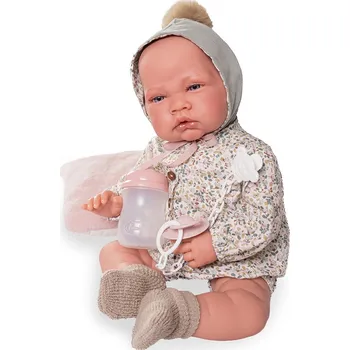 Panenka Novorozenecká panenka Lúa s čepičkou a bambulí, 42 cm MUNECAS ANTONIO JUAN