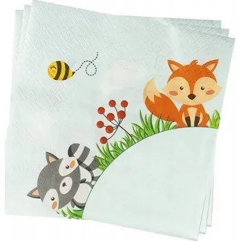 Papírový ubrousek PAPÍROVÉ UBROUSKY LESNÍ ZVÍŘÁTKA dekorace 20ks