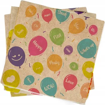 Papírový ubrousek Papírové ubrousky kraft Balónky 33x33cm 20ks
