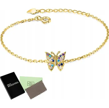 Náramek STŘÍBRNÝ NÁRAMEK 925 MOTÝL PRO DÍVKU