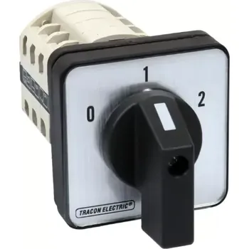 spínač Vačkový přepínač, 0-1-2 Tracon TKB-126/4 400V, 50Hz, 125A, 2×4P, 30kW, 88×88mm, 60° (Tracon TKB-126/4)