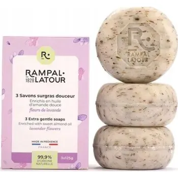 Mýdlo Supermastné francouzské mýdlo LEVANDULOVÝ KVĚT LEVANDULE 3x125g RAMPAL LATOUR