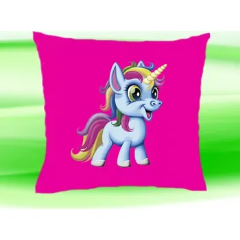 Dekorativní polštářek polštář jednorožec 35x35 cm růžový (dětský polštářek s jednorožcem)