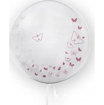 Balónek Balónek 45 cm - "Motýli" růžový Tuban