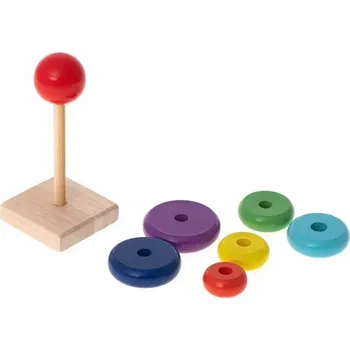 Dřevěná hračka Třídič Pyramida Věž Dřevěná Skládačka STAVEBNICE