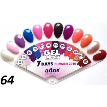 Lak na nehty ADOS GEL LACK č. 64 gelový lak na nehty s prodlouženou výdrží růžový