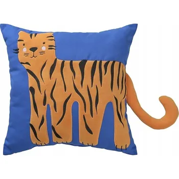 Polštář IKEA NATTHÄGER Polštář, modrá/tygr, 50x50 cm