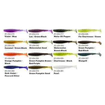 Umělá nástraha Dipované umělé nástrahy U-Shad 101mm / 8ks Green Pumpkin/Red &