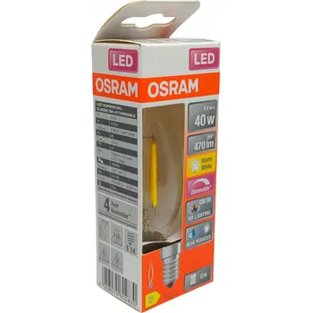 Žárovka OSRAM LED žárovka plamínek 3.4W = 40W E14 teplá bílá 2700K