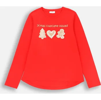 Chlapecké tričko Coccodrillo dětské tričko červené bavlna velikost 146