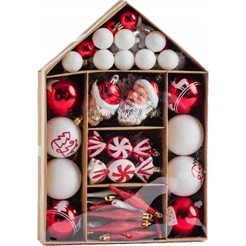 Vánoční ozdoba Sada vánočních ozdob na stromeček / sada dekorací s Mikulášem, bonbóny, rampouchy