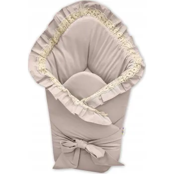 Zavinovačka Rychlozavinovačka s volánky 80x80cm, vyšívkou a stuhou, béžová