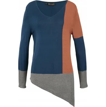 Dámský svetr Bonprix dámský svetr modrý asymetrický do boků velikost 40