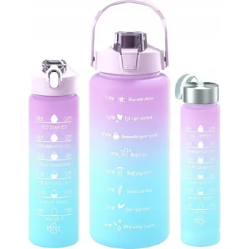 Láhev Sada 3 Sportovních Lahví na Vodu – 2000 ml, 900 ml, 300 ml LAHEV NA PITÍ 3v1