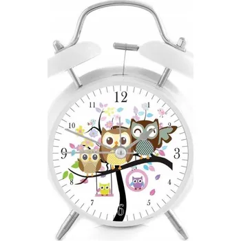 Budík Hlasitý budík s retro zvoněním - sovičky 7