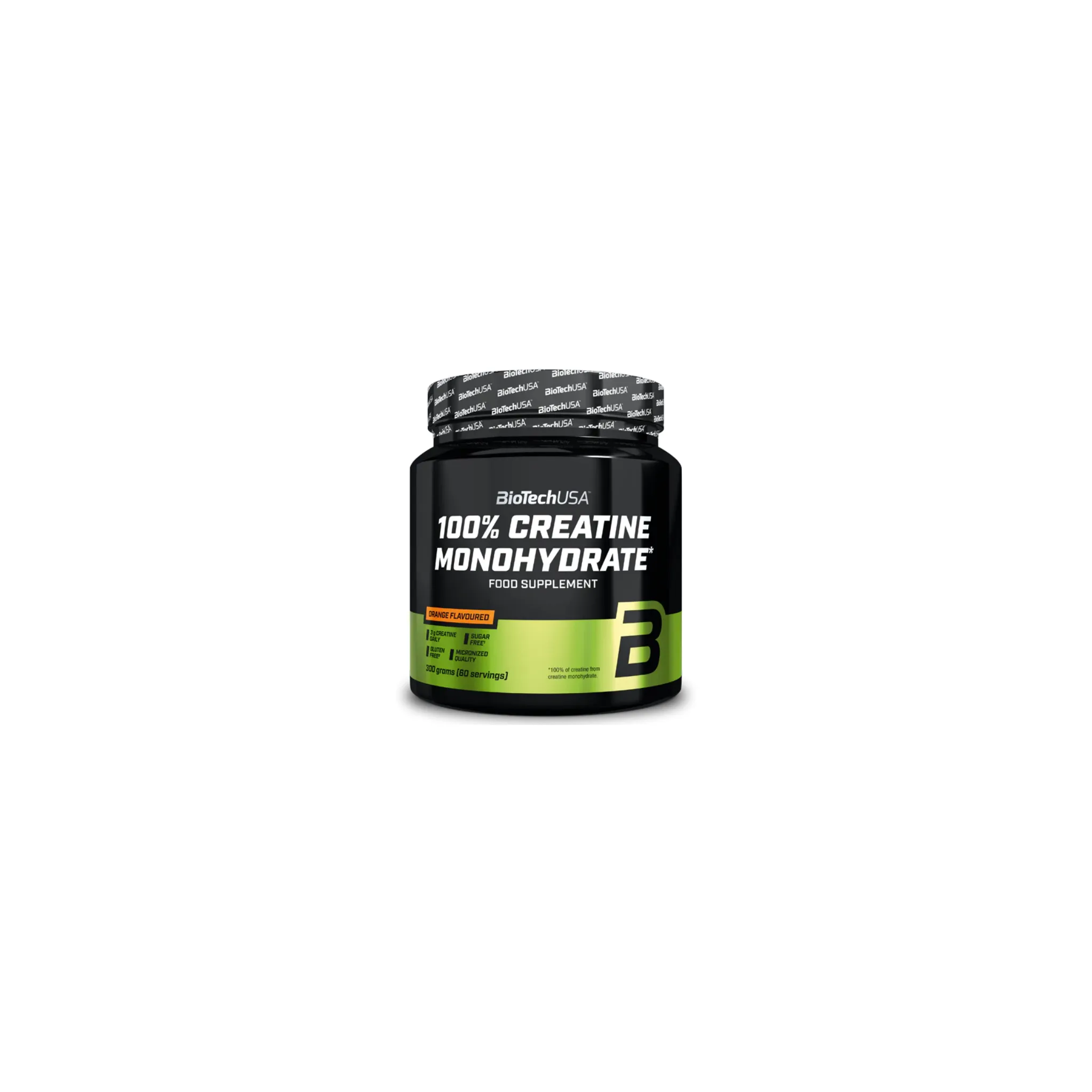 Fotografie 1 - Kreatin BioTechUSA 100% Creatine Monohydrate 300 g pomeranč
