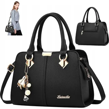 Kabelka Dámská kabelka velká černá z ekologické kůže s organizérem