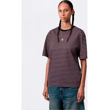 Dámské tričko Carhartt WIP W' S/S Verner T-Shirt Verner Stripe, Black/Phlox M