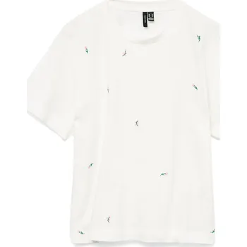 Dámské tričko Vero moda Dámské tričko VERO MODA-10325318 Snow White KVĚTINY Bílé
