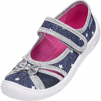 Dívčí obuv Viggami dětské papuče na suchý zip, modré, velikost 33