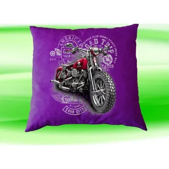 Dekorativní polštářek Polštářek s motorkou fialový (polštář 35x35 cm s motorkou)