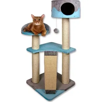 Škrábadlo Figaro mint/šedá s bambulkou