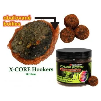 Boilies Super Feed X Core hookers 14/18, 200ml Indiana Hot Spice