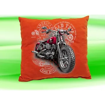 Dekorativní polštářek Polštářek s motorkou cihlový (polštář 35x35 cm s motorkou)