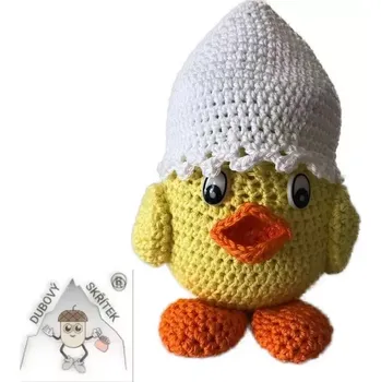 Velikonoční dekorace Dubový skřítek Kuřátková dózička žlutá– roztomilý úložný prostor s jarním nádechem