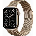 Apple Watch Series 11 GPS + Cellular 42mm Gold Titanium Case with Gold Milanese Loop