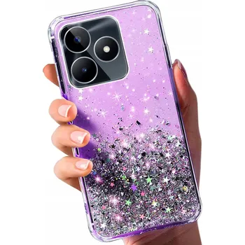 Pouzdro na mobilní telefon Zadní Kryt RCBR pro Realme Note 50 4G / C53 / C51 BROKAT CASE fialový