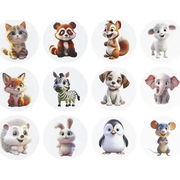 samolepka Samolepky na roli Sladká Zvířátka 500 kusů Titanum