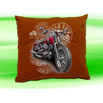 Dekorativní polštářek Polštářek s motorkou hnědý (polštář 35x35 cm s motorkou)